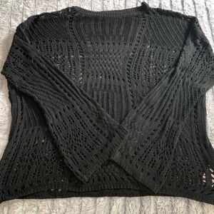 Black knit swimsuit cover-up